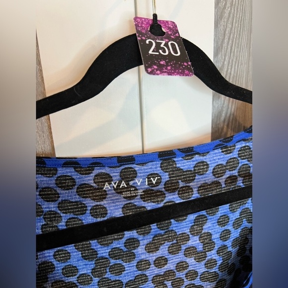 230. NWT AVA & VIV Sweetheart Neckline Bold Blue Blouse - Picture 5 of 6